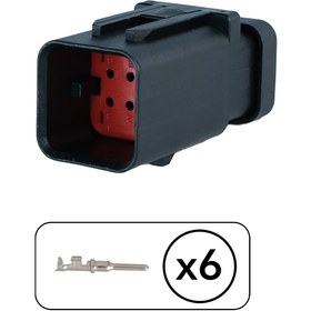 Resim TE Connectivity Dişi Konnektör 6 Pin Kablosuz 