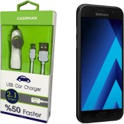 Resim Case Man Samusng A3 2017 Araç Şarj Cihazı Adaptör + Data Kablosu Hızlı Şarj Özellikli 