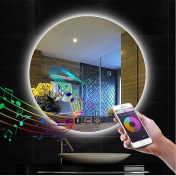 Resim Global Led Mirror 60 cm Bluetoothlu Dokunmatik Tuşlu Buğu Yapmayan Ledli Yuvarlak Banyo Aynası 