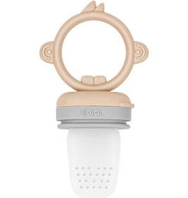 Resim Oioi Meyve ve Sebze Alıştırıcı Püre Emziği Bubble Beige - Powder Grey Bej 