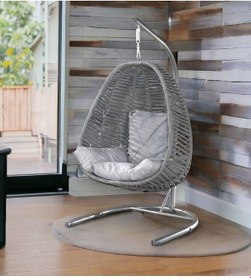 Resim Tu Tienda Armut Salıncak Tek Kişilik Makrome Ip Örgü Bahçe Balkon Ev Salıncağı,gri Gri 