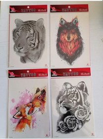 Resim Büyük Boy 4 Adet Birden Yapıştırma Geçici Dövme Model 10 