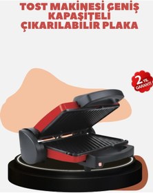 Resim Kompakt Izgara Ve Tost Makinesi Çıkarılabilir Plaka, Döküm Gövde 