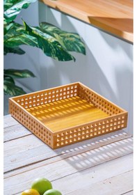 Resim Acar Bambu Sunum Tepsi - 35 Cm Acr-522 Kahverengi 