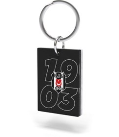 Resim Beşiktaş Lisanslı Siyah Beyaz 1903 Yazılı Anahtarlık Kartal Ahşap Kutulu 