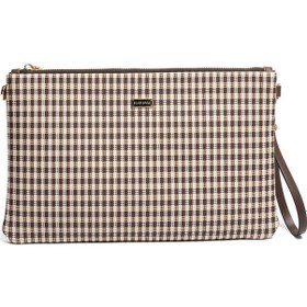 Resim Silver Polo Sp1034 Kadın Portföy & Clutch Ekose Line Kare Kahve Sarı-kahve 