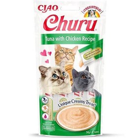 Resim Inaba Ciao Churu Cream Ton Balıklı ve Tavuklu Kedi Ödül Kreması 4 x 14 Gr 