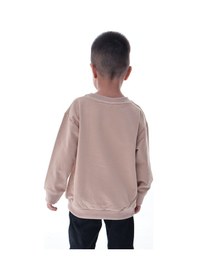 Resim Erkek Çocuk Bej Sweatshirt %100 Pamuk 12 Ay 5 Yaş Rahat Kalıp Basic Günlük Üst Bej 