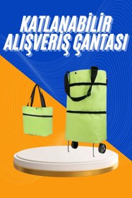 Resim MegaSepet Alışveriş Çantası Katlanabilir Pazar Arabası Tekerlekli Pazar Arabası Katlana - MEET8920-759 