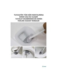 Resim Life Silikon Esnek Beyaz Renk Tuvalet Fırçası Mıt1039 Siyah 
