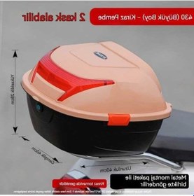 Resim Tongxida Genel Motosiklet Arka Çanta Üst Bagaj Arkalık Alet Kutusu Pembe Pembe 