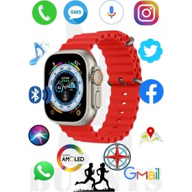 Resim Reeder P13 Blue Max Uyumlu Akıllı Saat Watch 8 Ultra 49MM Konuşma Özellikli Amoled Ekran 