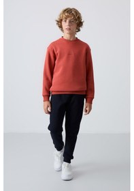 Resim Tommylife Tommy Life Kiremit-lacivert Pamuklu Kalın İçi Tüylü Yumuşak Dokulu Standart Fit Nakışlı Erkek Çocuk Eşofman Ta Kiremit 