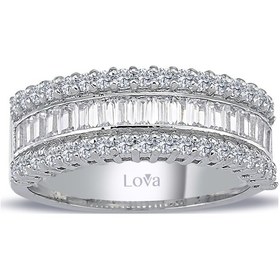 Resim Lova 1,14 Karat Baget Pırlanta Yarımtur Yüzük - 1010373 
