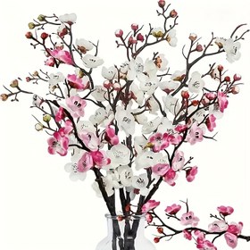 Resim 4 Uzun Dal Yapay Erik Çiçeği, İlkbahar Yaz Sonbahar Kış Dekorasyonları Sahte Çiçekler Düğün Ev Merkezi El Yapımı Çiçek Düzenlemeleri Solmaya Karşı Dirençli Anneler Günü, Nişanlar, Partiler ve Daha Fazla Bayramlık Etkinlikler İçin Mükemmel 