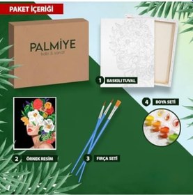 Resim Hobi Sanat Sayılarla Boyama Tuval Seti Fırça Boya Dahil Çıtalı 40x50 Cm - Ortaköy 