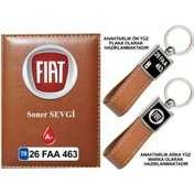 Resim Plakanıza Özel Fıat Logolu Taba Ruhsat Kabı Ve Anahtarlık 