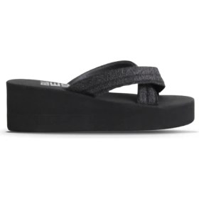 Resim Bueno Shoes Siyah Kum Simli Kadın Dolgu Topuklu Terlik 26WT230064 26WT230064 