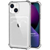 Resim Apple Iphone 13 Card Slot Shock Kılıf Şeffaf Microsonic