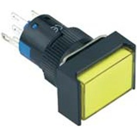 Resim 16mm Kalıcılı Butonlar 1no/1nc 5p Led Voltajı 10v 24v Ve 220v Dikdörtgen Yeşil 