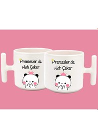 Resim Prensesler De Nah Çeker Espirili Baskılı T Kulplu Latte Kupa Bard 