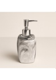 Resim Mermer Desenli Beton Sabunluk Beyaz - Siyah 