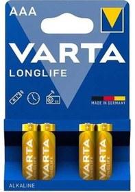 Resim Varta 4103 Longlife Alkalin Aaa İnce Kalem Pil 4'lü Paket Blister 