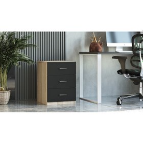 Resim Robin Home Verona C Ofis 3 Lü Keson Meşe - Siyah 