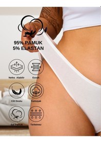 Resim Alya Underwear Kedi Baskılı Su Yolu Lastikli Kadın Bikini Külot-7'li Paket Y13 