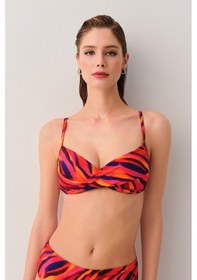 Resim Suwen Flame Yarı Destekli Bikini Üstü Sb2527013841384 Flame Baskılı 