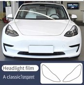 Resim Dashanshop Tesla Model 3 Eski Model Şeffaf Ön Far Koruma Filmi 