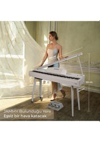 Resim Maxword Jammy Yüksek Kaliteli Hammer Action 88 Tuşlu Dijital Piyano Beyaz 