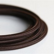 Resim ekiLamp Dekoratif Örgülü Kahverengi Renkli 2x0,50 mm Sargı Kablo 5 m 