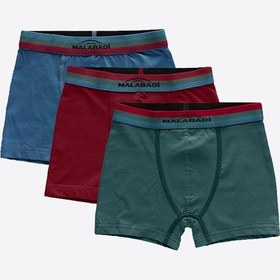 Resim Malabadi Erkek Çocuk Mavi Bordo Yeşil 3 Lü Paket Pamuk Elastan Boxer 208 Yeşil-bordo-mavi 