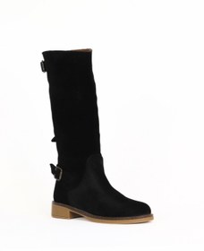 Resim Bueno Shoes Siyah Süet Kadın Düz Çizme 01wd0500 
