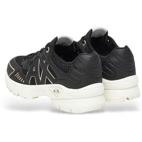 Resim Armani Exchange Kadın Metalik Detaylı Kalın Tabanlı Sneaker - Siyah 