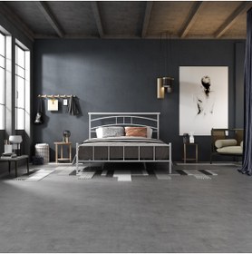 Resim FANO Kenza Ferforje Karyola Beyaz Çift Kişilik Metal Yatak 140x190, 140x200, 150x200, 160x200 