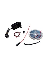 Resim Dc 12v Şerit Led 5 Metre Tek Çipli Beyaz Işık Lamba Anahtar Adaptörlü Aydınlatma Devresi Öğrenci Hobi Deney Seti 
