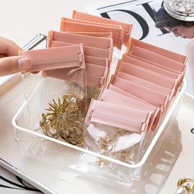 Resim 10 Adet EVA Anti-Oksidasyon Mücevher Seyahat Çantası, Taşınabilir Kapalı Ziplock Depolama Çantaları için Küpeler, Yüzükler, Kolyeler, Bilezikler - Dayanıklı, Su Geçirmez, Tatil Tarzı El Çanta Organizatörleri 