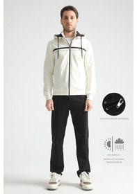 Resim Shooter Sportswear Shooter Premium Dik Yaka Rahat Form Klasik Paça Erkek Eşofman Takımı Ekru 