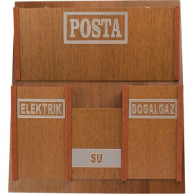 Resim Selena Ahşap Ortak Fatura ve Posta Kutusu Ceviz 