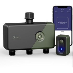 Resim Diivoo 3 Çıkışlı Wifi Sulama Zamanlayıcısı, Alexa Uyumlu, 18 Programlı, 60 M Menzilli Su Zamanlayıcı 