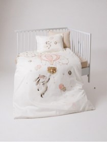Resim Özdilek Pink Balloon Bebek Nevresim Takımı - %100 Pamuk, Nefes Alabilir, Balon Desenli 