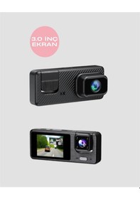 Resim 3 Kanallı Araç Kamerası Full Hd 1080p Kayıt, 2 Ekran, Park Gözetimi Desteği 