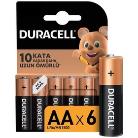 Resim Duracell Basic Kalem Pil 6'lı AA 