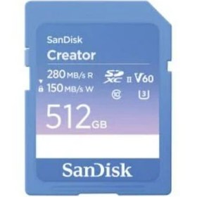 Resim Sandisk Creator 512gb Sdsdxep-512g-gncıs 280mb/s Uhs-ıı Sdxc 6k-4 