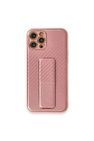 Resim artlab Art İphone 12 Pro Kılıf Coco Karbon Standlı Kapak - Pembe Lab 
