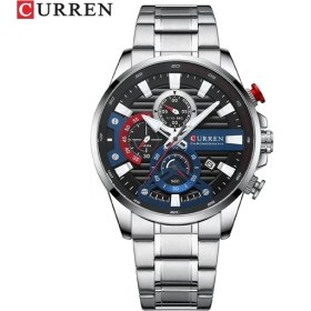 Resim Hanyang Gümüş Siyah Izle Erkekler Için Curren Lüks Kuvars Chronograph Spor Su Geçirmez Adam Saatler Askeri Moda Paslanmaz Çelik Kol Saati Saat (Yurt Dışından) 