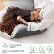 Resim 100% Mulberry Silk Yastık Kılıfı - Yumuşak, Nefes Alabilen, Serinletici, Görünmez Fermuarlı, Kadınlar İçin İdeal, Saç Kalitesini Geliştirir, Saç Bakımı Temelleri | Zarif Yastık Kılıfı | Pürüzsüz Dokusu 