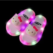 Resim Uıowoo Işıklı Çocuk Terliği - Kristal Taşlı Led Parlayan Ayakkabı Pembe Dört Lambalı Kt Kedi 